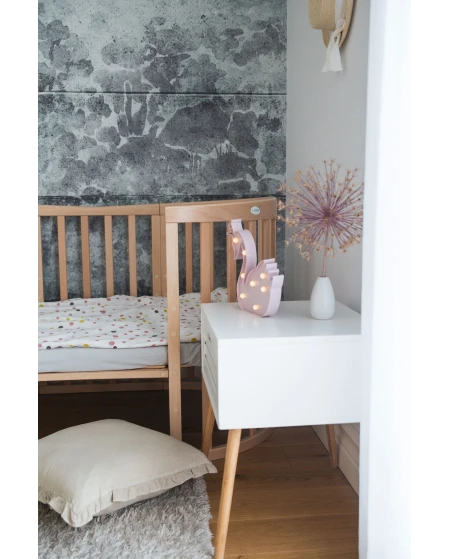 Ovale 7-in-1 babybed met matras - Natuurlijk | Waldin