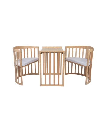 Ovale 7-in-1 babybed met matras - Natuurlijk | Waldin
