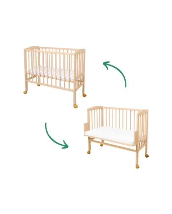 2-in-1 kinderbed met matras - Naturel
