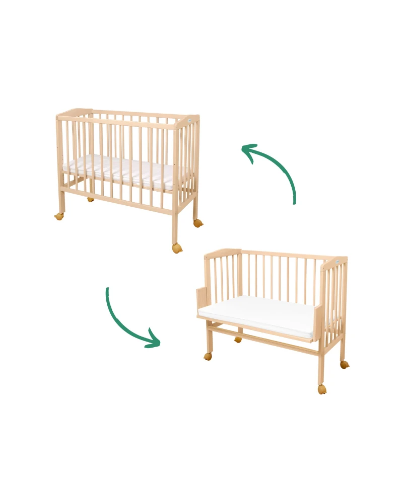 2-in-1 kinderbed met matras - Naturel 2-in-1 kinderbed met matras - Naturel