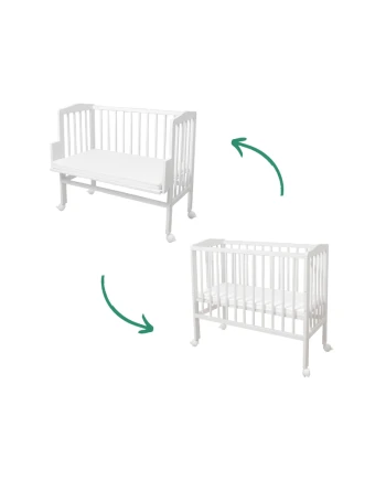 2 in 1 Kinderbed met matras - Wit | Waldin