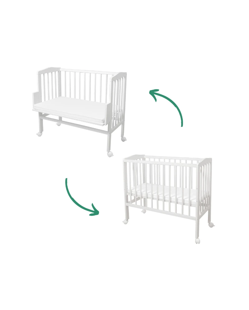 2 in 1 Kinderbed met matras - Wit | Waldin 2 in 1 Kinderbed met matras - Wit | Waldin