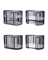 Ovale 7-in-1 babybed met matras - Grafiet