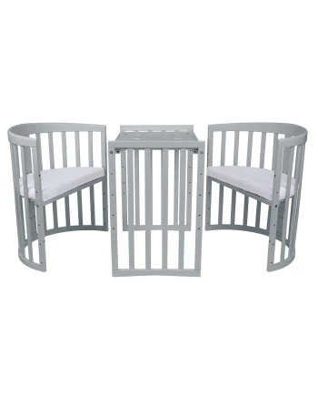 Ovale 7-in-1 babybed met matras - Grijs | Waldin®