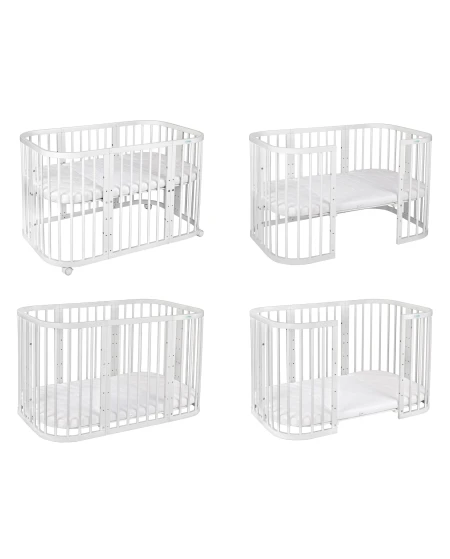 7in1 kinderbed met matras Wit | Waldin