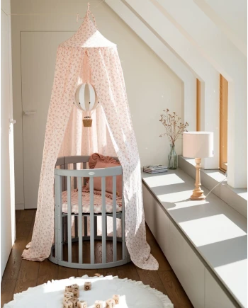 Ovale 7-in-1 babybed met matras - Grijs | Waldin®