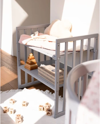 Ovale 7-in-1 babybed met matras - Grijs | Waldin®