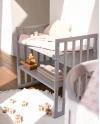 Ovale 7-in-1 babybed met matras - Grijs | Waldin®