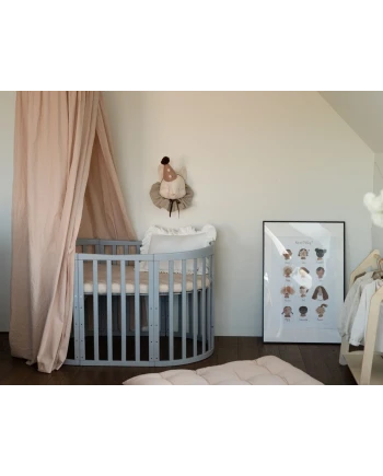 Ovale 7-in-1 babybed met matras - Grijs | Waldin®