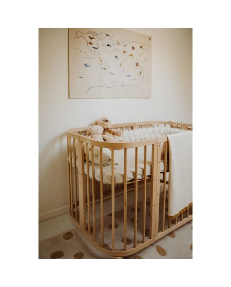 7in1 babybed met matras - Natuurlijk | Waldin