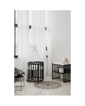 Ovale 7-in-1 babybed met matras - Grafiet