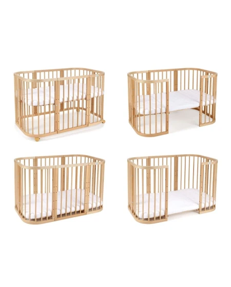 7in1 babybed met matras - Natuurlijk | Waldin