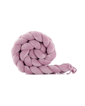 Velours gevlochten bedomrander 210 cm - Vuilroze | Waldin