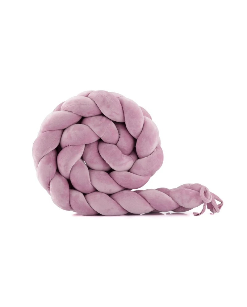 Velours gevlochten bedomrander 210 cm - Vuilroze | Waldin