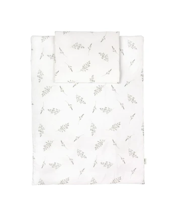 Junior beddengoedset 90x120 – Groene takjes | Waldin