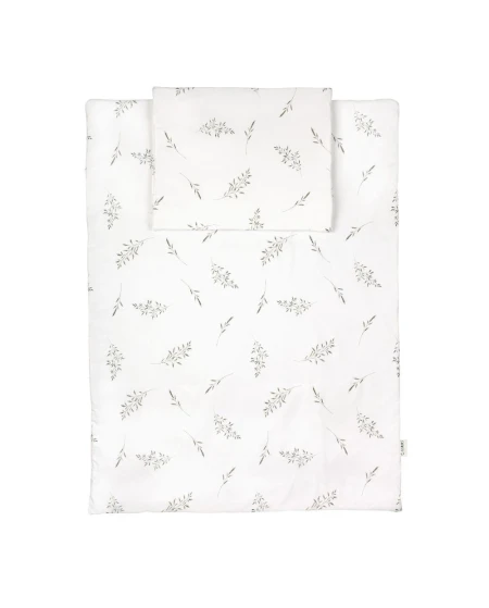 Junior beddengoedset 90x120 – Groene takjes | Waldin