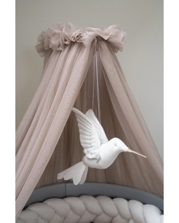 Tule wieghemel Taupe + hemelstandaard