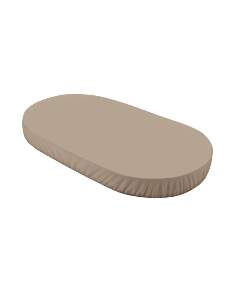 Katoenen hoeslaken 123x73 cm – Ovaal Taupe Katoenen hoeslaken 123x73 cm – Ovaal Taupe