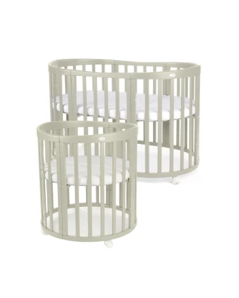 Ovale 7-in-1 babybed met matras - Olijfgroen