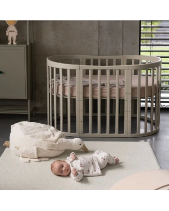 Ovale 7-in-1 babybed met matras - Olijfgroen