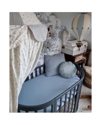 Katoenen hoeslaken 124x73 cm – Ovaal Blauw | Waldin