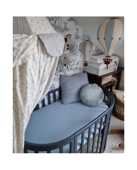 Katoenen hoeslaken 124x73 cm – Ovaal Blauw | Waldin
