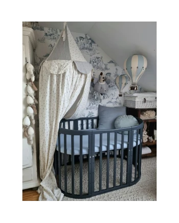 Katoenen hoeslaken 123x73 cm – Ovaal Blauw | Waldin