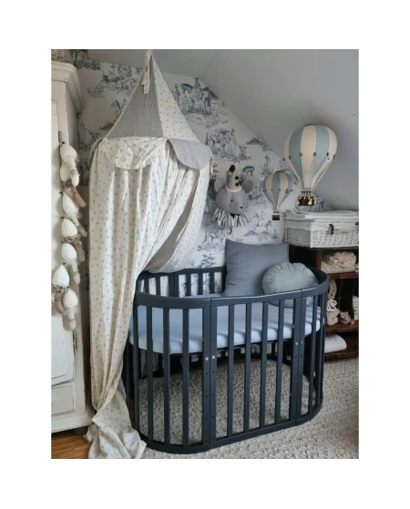 Katoenen hoeslaken 124x73 cm – Ovaal Blauw | Waldin