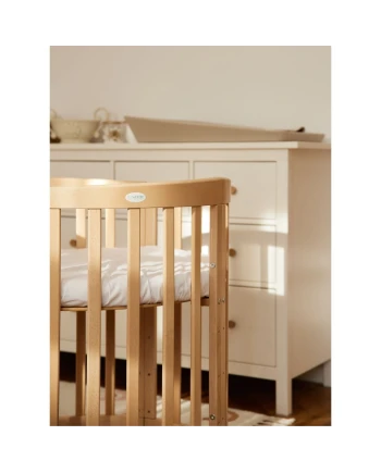 Ovale 7-in-1 babybed met matras - Natuurlijk | Waldin