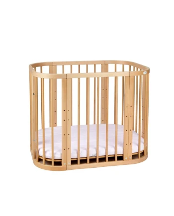 5in1 kinderbed met matras en wiegoptie - Naturel