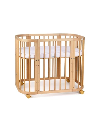 5in1 kinderbed met matras en wiegoptie - Naturel