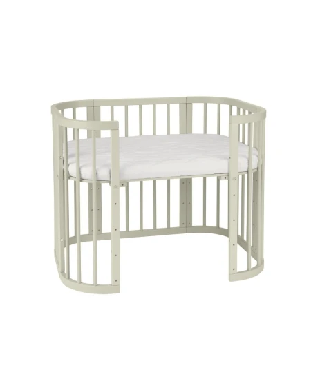 5in1 kinderbed met matras en wiegoptie - Olijf | Waldin