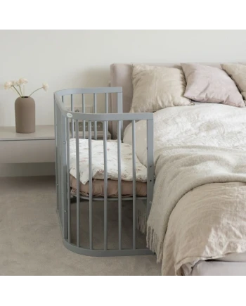 5in1 kinderbed met matras en wiegoptie - Grijs | Waldin