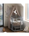 5in1 kinderbed met matras en wiegoptie - Grijs | Waldin
