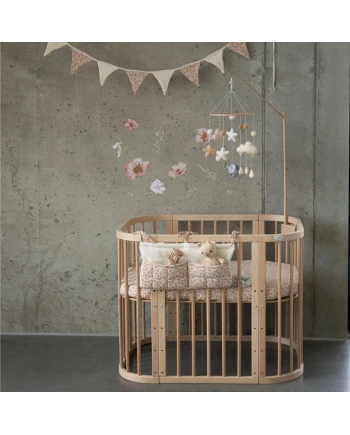 5in1 kinderbed met matras en wiegoptie - Naturel
