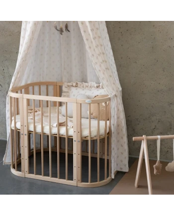 5in1 kinderbed met matras en wiegoptie - Naturel