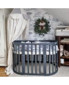 Ovale 7-in-1 babybed met matras - Grafiet