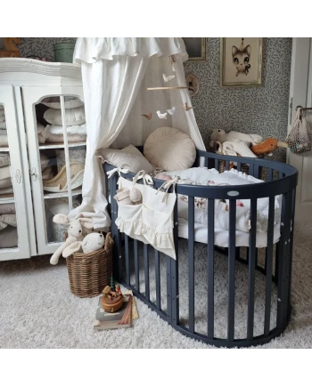 Ovale 7-in-1 babybed met matras - Grafiet