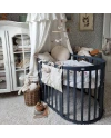 Ovale 7-in-1 babybed met matras - Grafiet