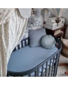 Ovale 7-in-1 babybed met matras - Grafiet