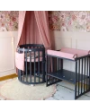 Ovale 7-in-1 babybed met matras - Grafiet