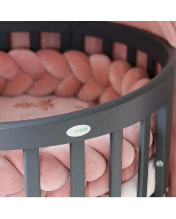 Ovale 7-in-1 babybed met matras - Grafiet