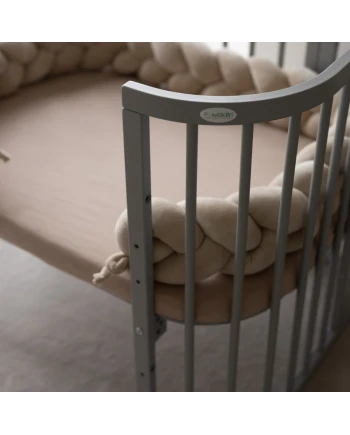 Hoeslaken van katoen 93x65 voor 5in1 Babybed - Taupe | Waldin