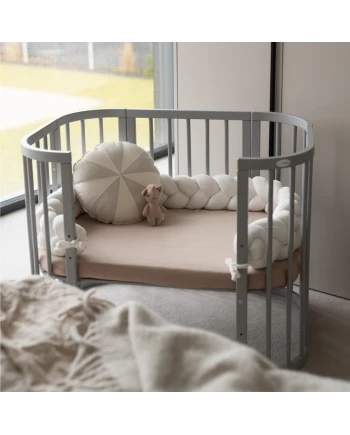 Hoeslaken van katoen 93x65 voor 5in1 Babybed - Taupe | Waldin