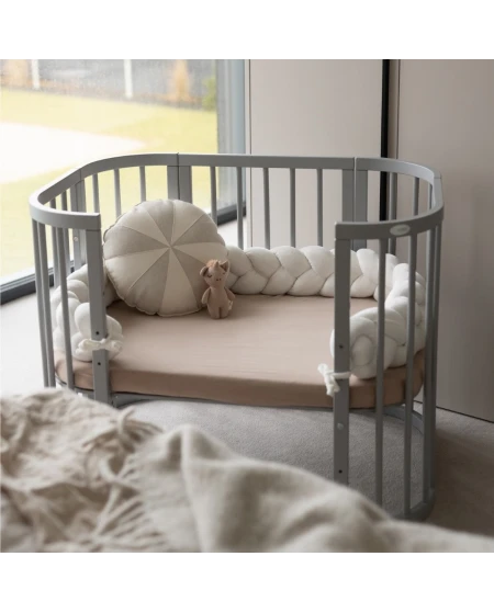 Hoeslaken van katoen 93x65 voor 5in1 Babybed - Taupe | Waldin