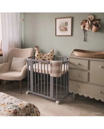 Hoeslaken van katoen 93x65 voor 5in1 Babybed - Beige | Waldin