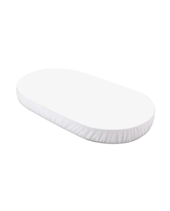 Katoenen hoeslaken 123x73 cm – Ovaal Wit | Waldin