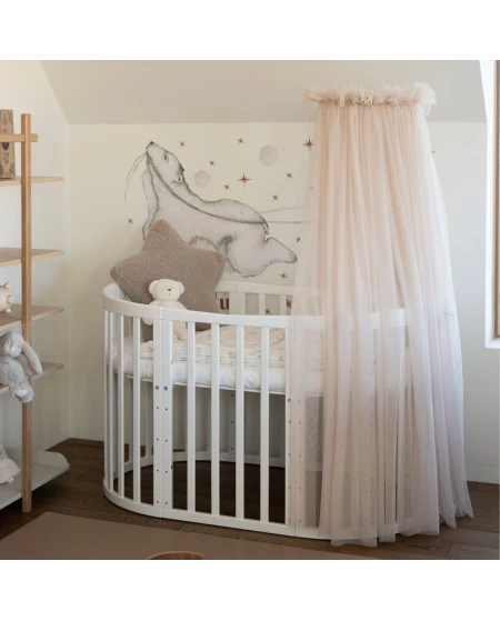 Tule wieghemel Beige + hemelstandaard