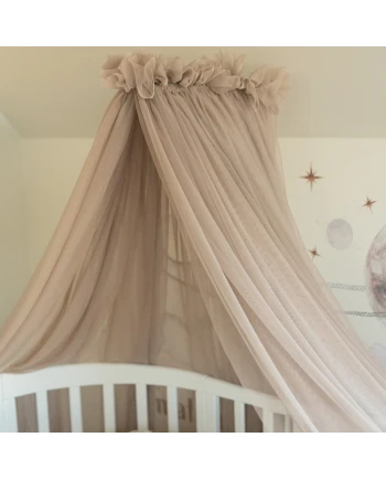 Tule wieghemel Taupe + hemelstandaard