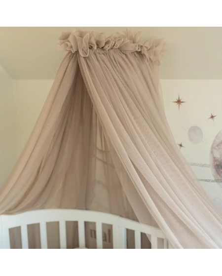 Tule wieghemel Taupe + hemelstandaard